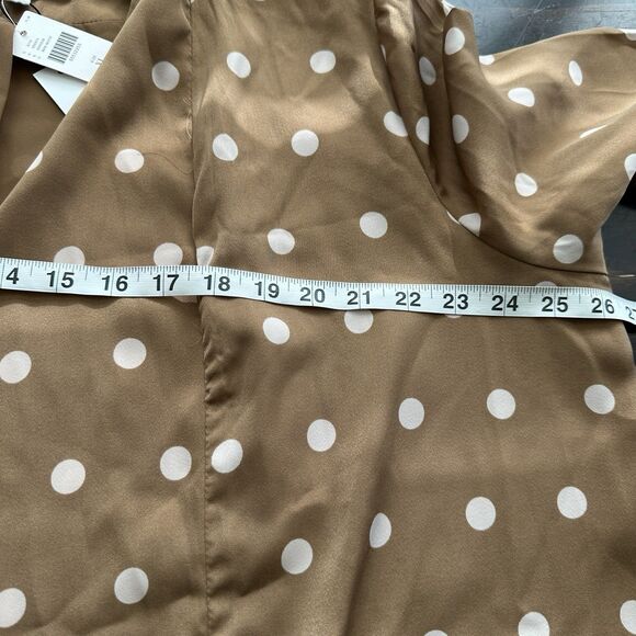 NWT ANTHROPOLOGIE x BB DAKOTA Deedra Kimono Sz XL Brown White Polka Dot Duster - Picture 12 of 13